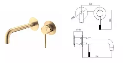 Смеситель для раковины «VODA» Vessel VSL28G золото Смеситель для раковины «VODA» Vessel VSL28G золото