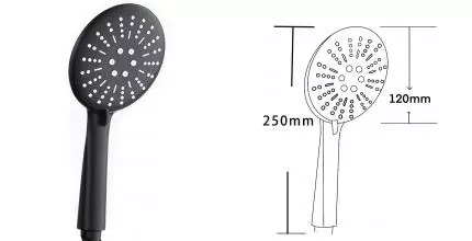 Ручная лейка «VODA» VSP09 чёрная
