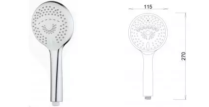 Ручная лейка «VODA» VSP11 хром Ручная лейка «VODA» VSP11 хром