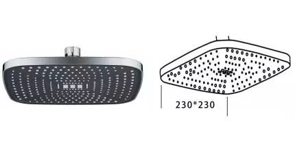 Верхний душ «VODA» VTS03Black чёрный