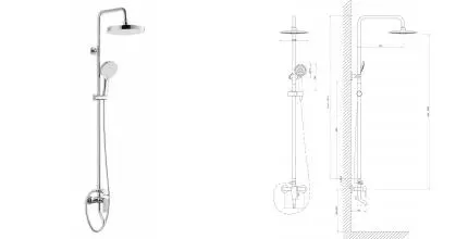 Душевая система «VODA» VST3300-3 хром