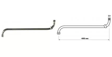 Излив к смесителю «VODA» VSPS400L 40 хром