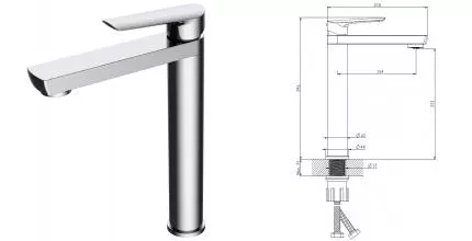 Смеситель для раковины «ESKO» Lagos LG25 хром