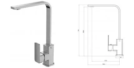 Смеситель для кухонной мойки «VODA» Iceberg IC519 хром