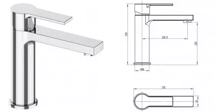 Смеситель для раковины «VODA» Raft RF26 хром