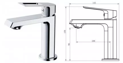 Смеситель для раковины «VODA» Surf SF26M хром