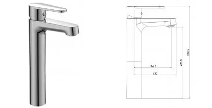 Смеситель для раковины «VODA» Waterfall WF25 хром