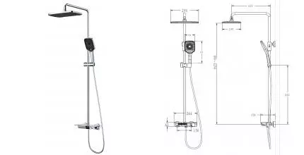 Душевая система «ESKO» ST30105 хром Душевая система «ESKO» ST30105 хром
