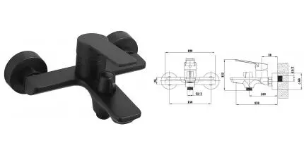 Смеситель для ванны с душем «ESKO» Singapore Black SB 54 w/a чёрный