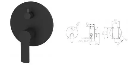 Смеситель для душа «ESKO» Singapore Black SB 83-2 хром
