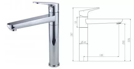 Смеситель для кухонной мойки «ESKO» K9 хром Смеситель для кухонной мойки «ESKO» K9 хром