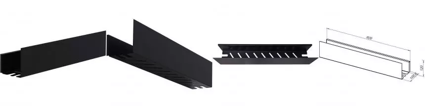 Полка в ванну «Aquanet» Магнум H 00341532 на стену чёрная матовая