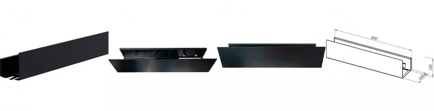 Полка в ванну «Aquanet» Магнум H 00341533 на стену чёрная матовая