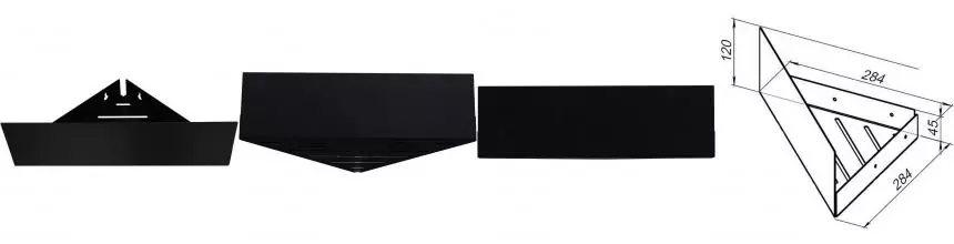 Угловая полка в ванну «Aquanet» Магнум H 00341536 на стену чёрная матовая