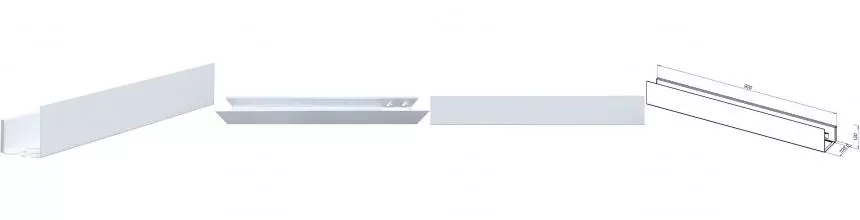 Полка в ванну «Aquanet» Магнум H 00341541 на стену белая матовая