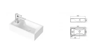 Раковина «Aqwella» Unam M 40 литьевой мрамор универсальная