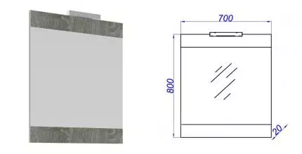 Зеркало «Aqwella» Бриг 75 с подсветкой дуб седой