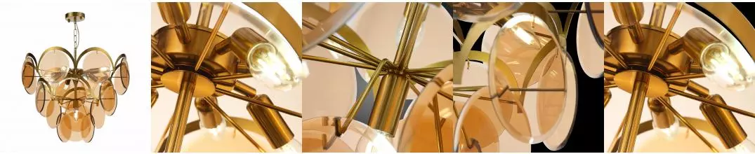 SL1161.333.09 Люстра подвесная ST-Luce Латунь/Янтарный E14 9*60W FAZIA SL1161.333.09 · Evoluce, SL1161.333.09