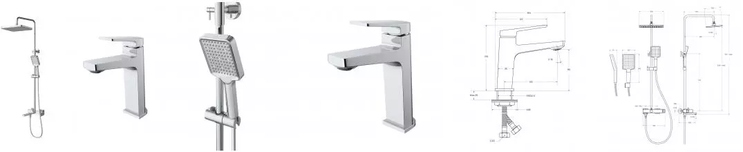 Комплект смесителей «Belbagno» ARDENTE-VSCM/LVM-CRM хром