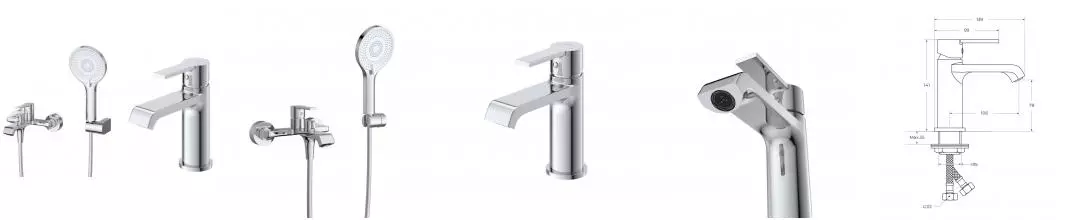 Комплект смесителей «Belbagno» AURORA-VASM/LVM-CRM хром Комплект смесителей «Belbagno» AURORA-VASM/LVM-CRM хром