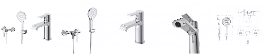 Комплект смесителей «Belbagno» AURORA-ESDM/LVM-CRM хром Комплект смесителей «Belbagno» AURORA-ESDM/LVM-CRM хром