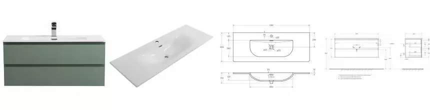 Тумба с раковиной «Belbagno» Kraft 120 (BB-8099-120 121/46) подвесная еловая матовая
