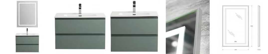 комплект (Тумба с раковиной «Belbagno» Kraft 39 50 (50/39) подвесная еловая матовая) · Belbagno