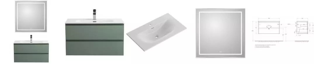 Мебель для ванной подвесная «Belbagno» Kraft 90 еловая матовая