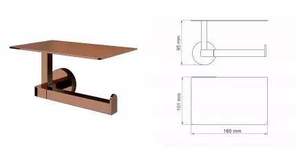 Держатель для туалетной бумаги «WasserKRAFT» Asphe K-77725 на стену розовое золото Держатель для туалетной бумаги «WasserKRAFT» Asphe K-77725 на стену розовое золото