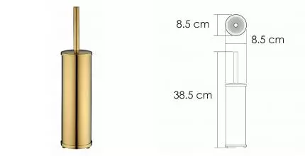 Ёршик для унитаза «WasserKRAFT» K-1027PG напольный золото