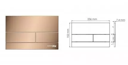 Кнопка смыва «WasserKRAFT» RG04 пластик розовое золото