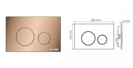 Кнопка смыва «WasserKRAFT» RG02 пластик розовое золото