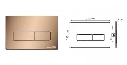 Кнопка смыва «WasserKRAFT» RG03 пластик розовое золото