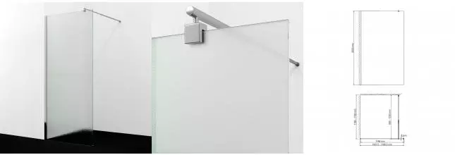 Душевая перегородка «WasserKRAFT» Rur 30W40-TXG 120/200 текстурная/хром без поддона универсальная