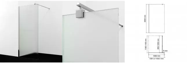 Душевая перегородка «WasserKRAFT» Rur 30W46-TXG 110/200 текстурная/хром без поддона универсальная