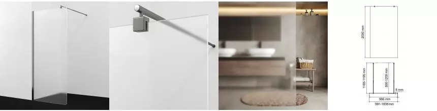 Душевая перегородка «WasserKRAFT» Rur 30W44GR-MG 100/200 матовая/графит универсальная