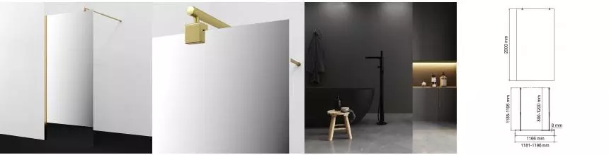 Душевая перегородка «WasserKRAFT» Rur 30W40PG-MR 120/200 зеркальная/золото универсальная Душевая перегородка «WasserKRAFT» Rur 30W40PG-MR 120/200 зеркальная/золото универсальная