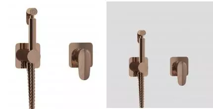 Смеситель с гигиеническим душем «WasserKRAFT» Asphe A7751.290.361.335 розовое золото