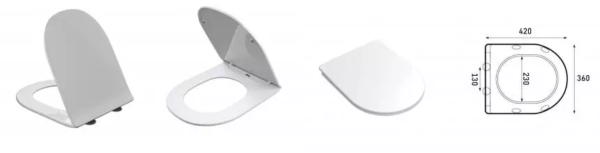 Сиденье для унитаза Grossman GR-4455SQ-K41 тонкое,белое,1 место GR-49K4155SQ · Grossman, GR-49K4155SQ