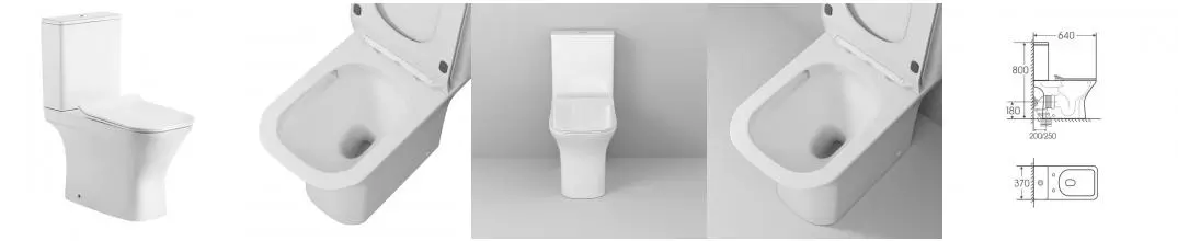 Унитаз компакт безободковый «Grossman» Classic GR-4464SQ белый с сиденьем ультратонкое дюропласт с микролифтом белое