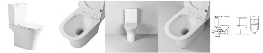 Унитаз компакт безободковый «Grossman» Classic GR-4465SQ белый с сиденьем ультратонкое дюропласт с микролифтом белое