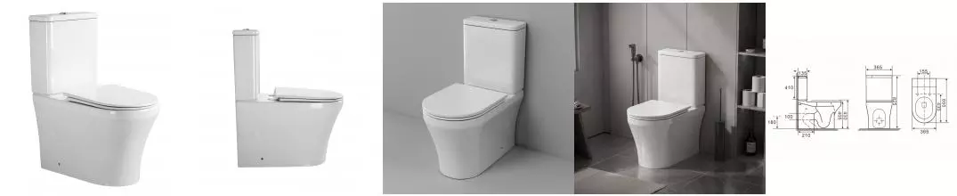 Унитаз компакт безободковый «Grossman» Tornado GR-4485SQ белый с сиденьем ультратонкое дюропласт с микролифтом белое