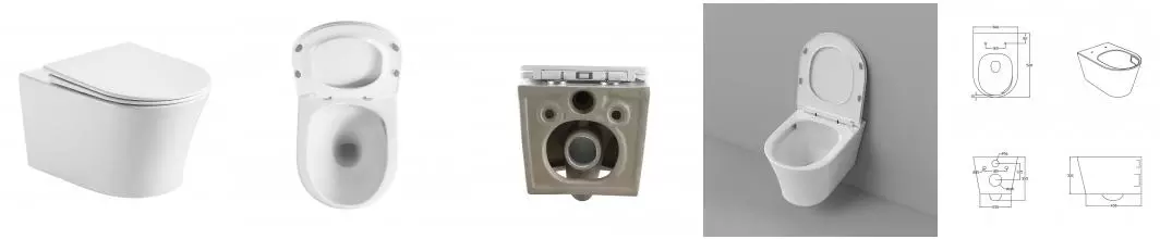 Подвесной унитаз «Grossman» Thin Rim GR-5604SQ белый с сиденьем ультратонкое дюропласт с микролифтом белое Подвесной унитаз «Grossman» Thin Rim GR-5604SQ белый с сиденьем ультратонкое дюропласт с микролифтом белое