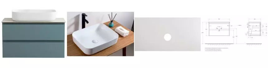 Тумба с раковиной «Belbagno» Kraft 80 (BB1304 50/39) столешница KEP-80-BO-W0 Bianco Opaco подвесная голубая матовая