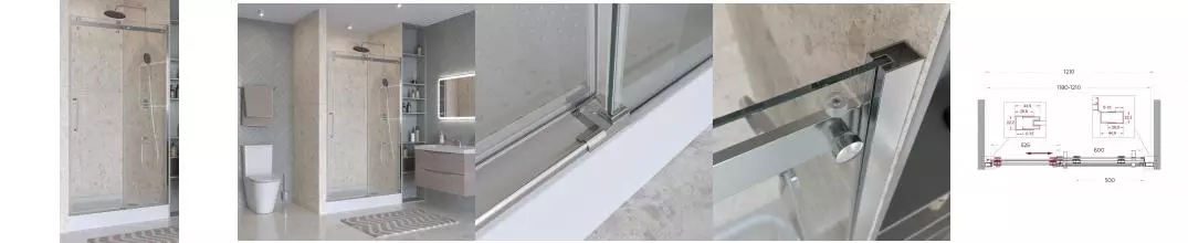 Душевая дверь «Belbagno» MARINO_2-BF-1-120-C-CR 120/195 прозрачная/хром универсальная Душевая дверь «Belbagno» MARINO_2-BF-1-120-C-CR 120/195 прозрачная/хром универсальная