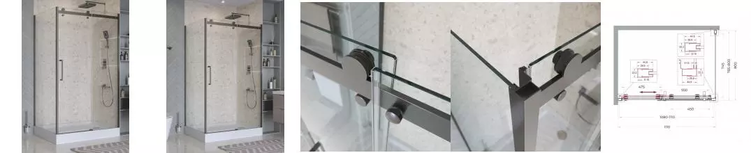 Душевой угол-ограждение «Belbagno» MARINO_2-AH-1-110/80-C-GM 110/80 прозрачный/оружейная сталь прямоугольный без поддона универсальный Душевой угол-ограждение «Belbagno» MARINO_2-AH-1-110/80-C-GM 110/80 прозрачный/оружейная сталь прямоугольный без поддона универсальный