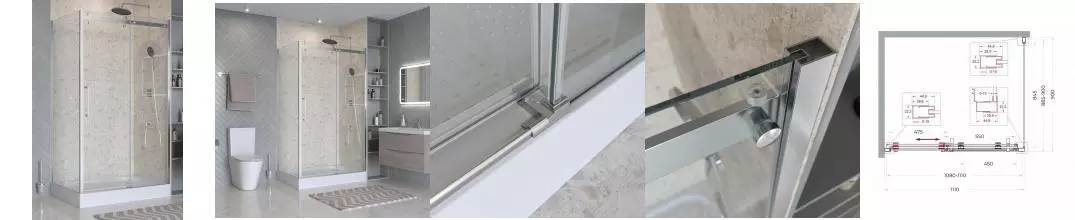 Душевой угол-ограждение «Belbagno» MARINO_2-AH-1-110/90-C-Cr 110/90 прозрачный/хром прямоугольный без поддона универсальный Душевой угол-ограждение «Belbagno» MARINO_2-AH-1-110/90-C-Cr 110/90 прозрачный/хром прямоугольный без поддона универсальный