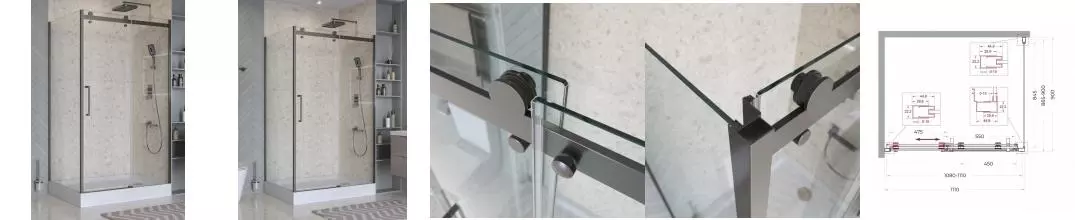 Душевой угол-ограждение «Belbagno» MARINO_2-AH-1-110/90-C-GM 110/90 прозрачный/оружейная сталь прямоугольный без поддона универсальный Душевой угол-ограждение «Belbagno» MARINO_2-AH-1-110/90-C-GM 110/90 прозрачный/оружейная сталь прямоугольный без поддона универсальный