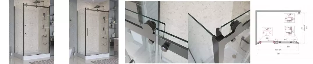 Душевой угол-ограждение «Belbagno» MARINO_2-AH-1-120/90-C-GM 120/90 прозрачный/оружейная сталь прямоугольный без поддона универсальный Душевой угол-ограждение «Belbagno» MARINO_2-AH-1-120/90-C-GM 120/90 прозрачный/оружейная сталь прямоугольный без поддона универсальный