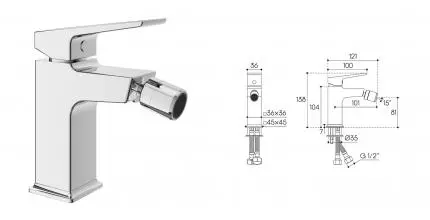 Смеситель для биде «Aqueduto» Claro CLA0500 хром Смеситель для биде «Aqueduto» Claro CLA0500 хром